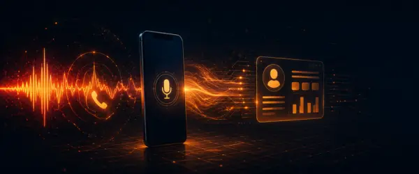 Agente de Voz IA — da chamada ao registo automático, sem intervenção humana Agente de Voz com IA a transformar chamadas em dados automáticos no CRM — AI by ThinkOpen